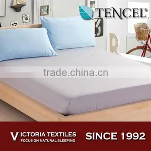 Luxury Solid Color Tencel Bed Fitted Sheet With Pillowcases All Sizes thumbnail-4