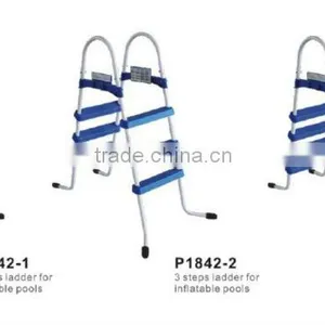 Poolstar P1842-1 P1842-2 P1842-3 Stainless Steel Swimming Pool Ladder for Inflatable Pools thumbnail-1