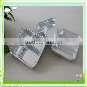Disposable 3 Compartments Aluminum Foil Food Tray With Lid thumbnail-5