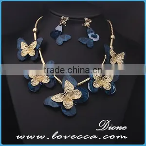 New Wholesale Butterfly Luxury Necklace Sets for Party Gift Jewelry thumbnail-1