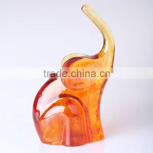 Modern Casting Glass Art and Lobby Decoration of Seating Elephent thumbnail-1