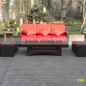 Outdoor Sectional Sofa Lounge Furniture Black thumbnail-1