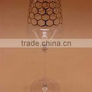 Gold Decal Wine Glass,Wholesale Glasses thumbnail-1