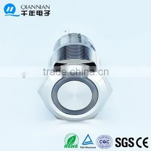 QN19-S1 19mm Ring Type Momentary|Latching Flat Head Pin Terminal Waterproof Metal Push Button Switch thumbnail-2