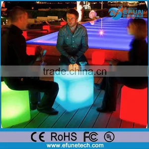 Decorative Illuminated Led Cube Chair Light Cube Seat,3d Color Changing Led Cube Stool thumbnail-1