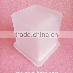 180 ml Recycled Mini Square Frosted White Glass Candle Holder Wax Jar thumbnail-4