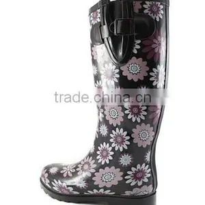 Women's Puddles Rain and Snow Boot Multi Color Mid Calf Knee High Waterproof Rainboots thumbnail-2