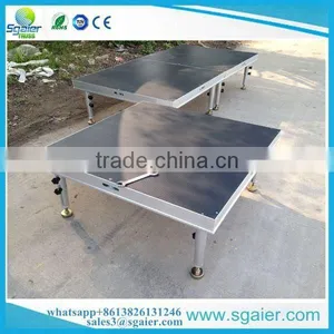 Anti-slip Black Plywood Platform With Adjustable Round Legs Concert Stage for Sale thumbnail-3