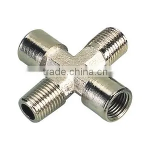 Brass Four Way Female Fitting ,3/8 " 1/2" 1/4" Brass Fitting Cross Type Fitting thumbnail-5