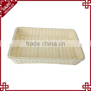 Rectangular Rattan Woven Table Storage Baskets for Food Display thumbnail-1