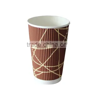 China Red Twist Ripple Coffee Paper Cups With Matching Lids Factory thumbnail-4