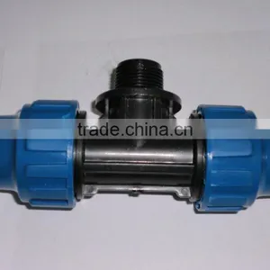 Tee Pipe Fitting With Threaded Male Offtake PP Compression Fitting thumbnail-1