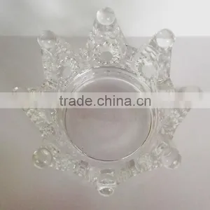 Crown Shape Glass Candle Holder Votive Candle Holder Tealight Candle Holder thumbnail-3