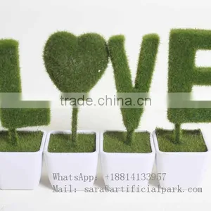 Grass Moss Topiary Plants Mini Plants Custmo Made "LOVE" thumbnail-1