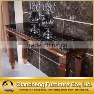 Classic Gold Console Table With Marble Top for Home thumbnail-3