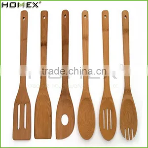 6 Pieces Kitchen Serving Tools Cooking Utensil Natural Wooden Bamboo Cooking & Serving Utensils thumbnail-2