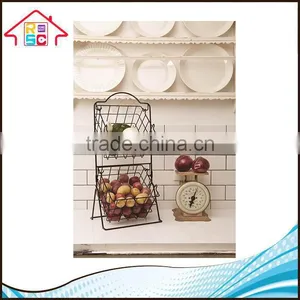 Kitchen 2 Tier Fruit Wire Storage Rack Vegetable Basket Organizer thumbnail-1