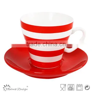 Cup Saucer Handpainting Top Sale Relaxation and Antique Style With Stripes thumbnail-1