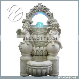 European Style Floating Ball Stone Angel Fountain thumbnail-1