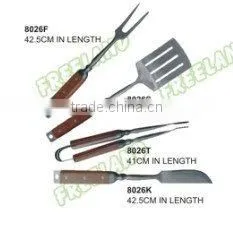 4 Pcs Rose Wood Handle Stainless Steel Bbq Tools thumbnail-1
