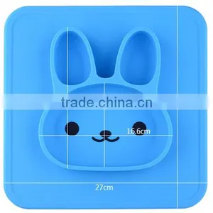 FDA Approved Rabbit Silicone Placemat for Kids, BPA Free Silicone Plate for Kids thumbnail-5