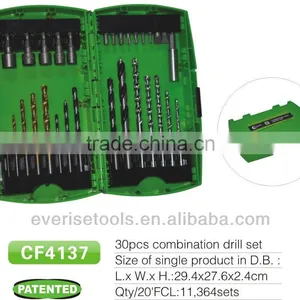 30pcs Combination Drill Bit Set in Plastic Case thumbnail-1