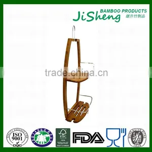 TOP Quality Bamboo Bathroom Shower Tub Hanging Caddy With LFGB & FDA thumbnail-4