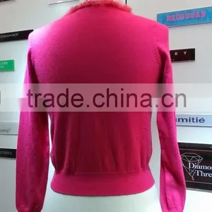 2014 Ladies Knitted Sweater,cardigan With Manual Nail Bead thumbnail-4