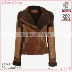 Women Fashionable Slim Fit Leather Jackets With Fur Collar thumbnail-1