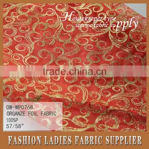 100%POLY ORGANZE FOIL FABRIC FOR DRESS AND GARMENT thumbnail-4