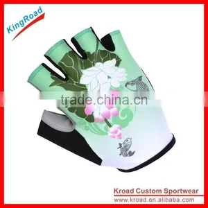 Wholesale Custom Outdoor Sports Bike Lycra Half Finger Cycling Gloves for Riding thumbnail-1