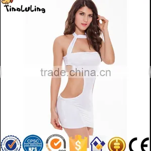 Women No Sleeve Fall Summer Dress 2017 Sexy Club Dress Slim Party Cross Halter Bandage Dresses Sexy Lingerie thumbnail-2