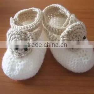 Hollow Wool Knitted Shoes Wholesale Floral Crochet Baby Girl Soft Shoes thumbnail-3