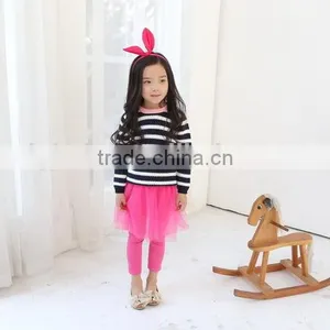 2106 New Tidal Range - Striped Girls Pure 100% Cotton Sweater Wholesale thumbnail-1