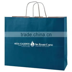 USA Made Solid Tinted Kraft Shopping Bag - Made of Natural Kraft Paper, Dimensions Are 16" x 6" x 13" and Comes With Your Logo. thumbnail-1