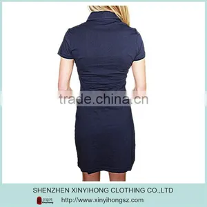 Dry Wicking Fabric Slim Fit Golf Dresses With Open-hem Sleeve thumbnail-2