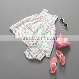 Cotton Baby Girl Cotton Summer Dress With Bloomer 2-piece Set thumbnail-2