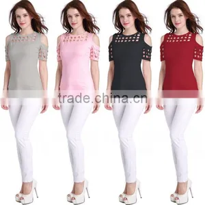 Sexy Women Dry Fit Plain T-shirts Directly From Factory V-neck Blank T-shirts thumbnail-2