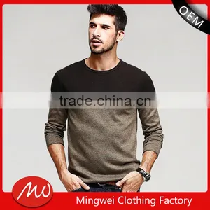 Mans Crew Neck Split Joint Pattern Tight Pullover Sweater for Wholesale thumbnail-1