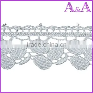 Pretty Ladies Embroidery Cotton Flower Lace Trim Black Lace thumbnail-2