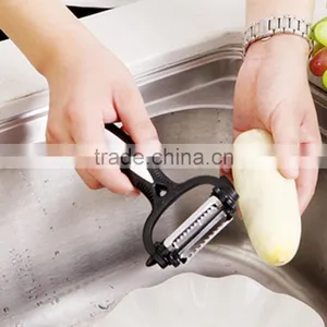 Stainless Potato Peeler Vegetable Slicer Cutter Kitchen Accessories 360 Degree Rotary Fruit Peeler Ultra Dual Julienne KC1092 thumbnail-1