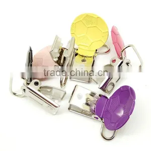 1" Pacifier Suspender Clips Custom Soccer Ball Suspender Clip Mixed Colors thumbnail-3