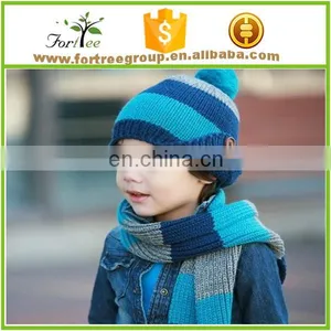 Kids Funny Cable Knitted Hat Scarf Sets thumbnail-2
