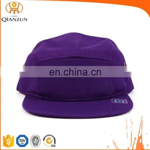 Flat Bill Cap 100% Cotton 5 Panel Jockey Style Mens Hat thumbnail-3