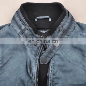 2015 Last Fashion Mens Spring Fit Handsome Leather Motrobike Jacket thumbnail-5