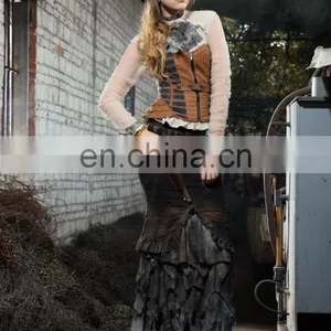Steampunk Postapocalyptic Style Maxi Mermaid Skirt thumbnail-5