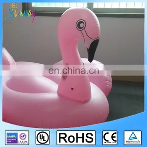 EN71 6p Eco-friendly PVC Giant Pink Inflatable Flamingo Swimming Water Pool Float thumbnail-1