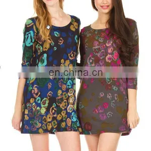 Wholesale Knitted Sweater Fabric Palace Prnit Women Short Dress thumbnail-2