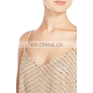 J-8287 Fashion Design Sequin Mesh Blouson Dress Newest Ladies Dress Sleeveless Women Clothing thumbnail-5
