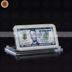 WR USD Dollar Silver Bar Five Dollar Business Souvenir Gifts Usd Fake Money Art Crafts Wholesale Coin thumbnail-3